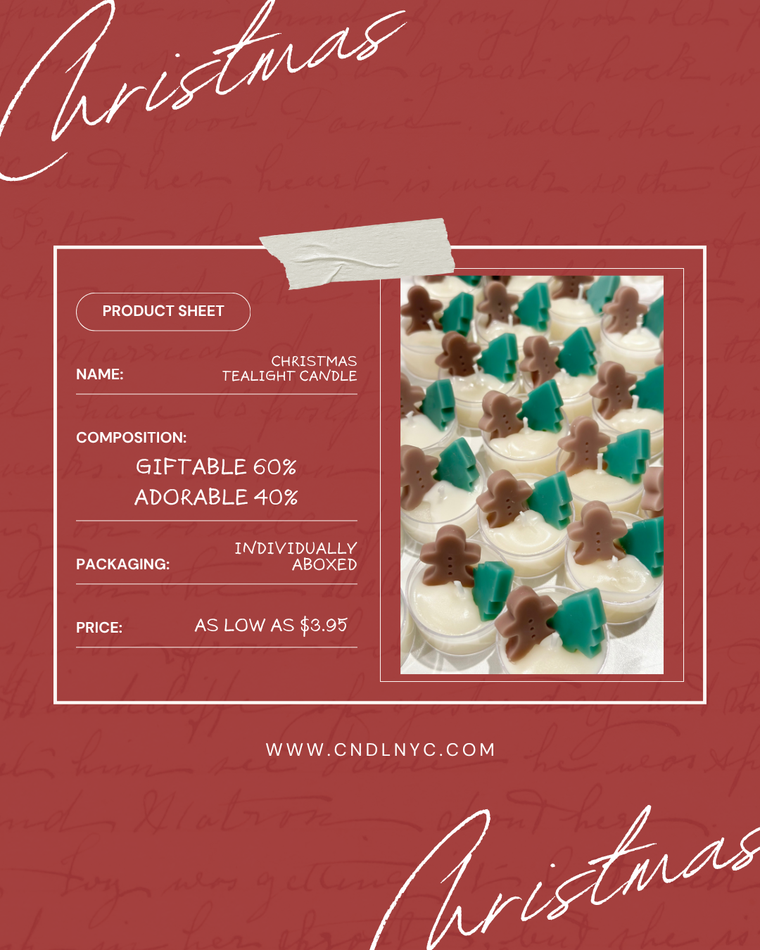 CNDLNYC | Christmas Tealight Candle - Perfect Gift for the Holiday