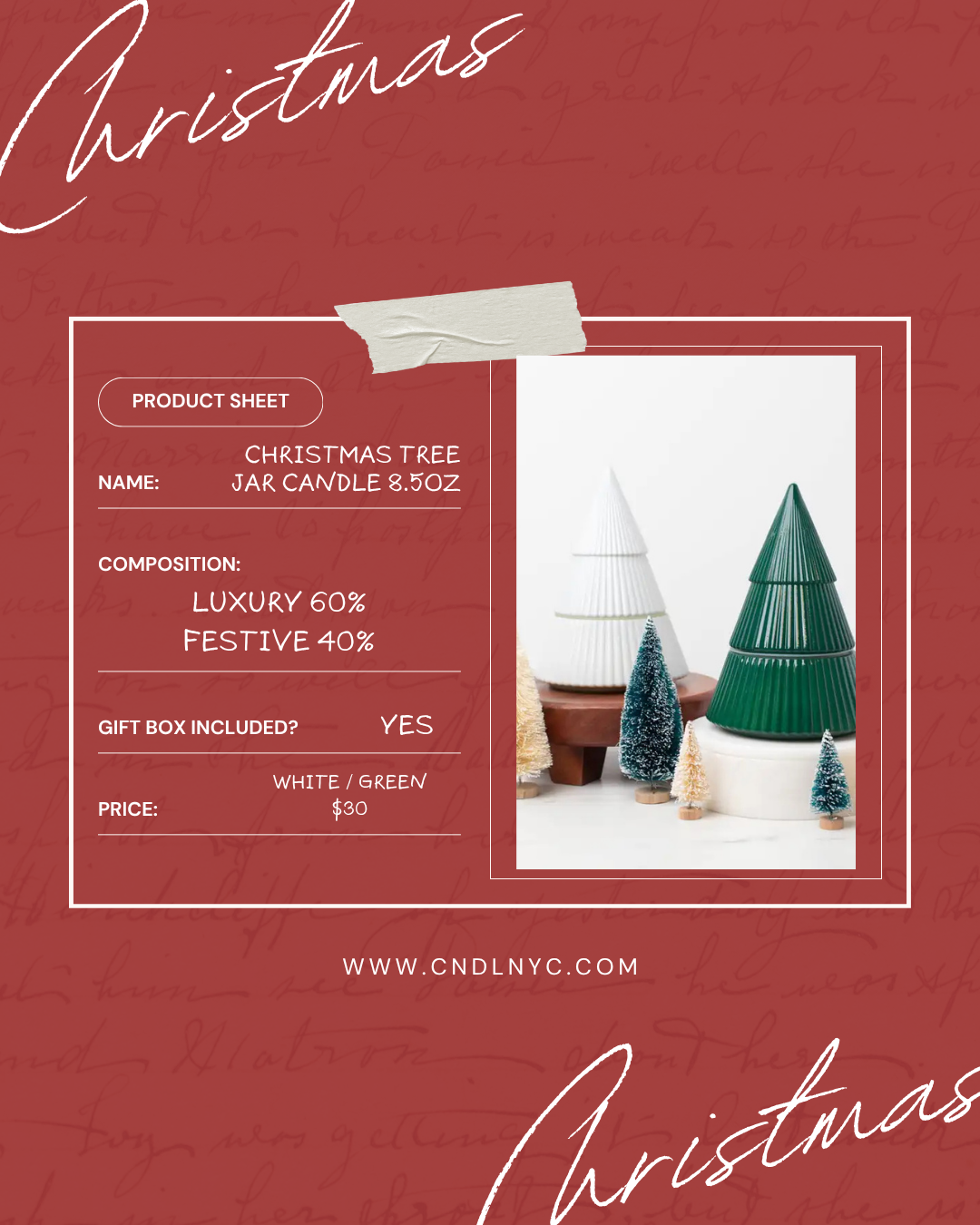 CNDLNYC | Christmas Tree Jar Candle 8.5oz