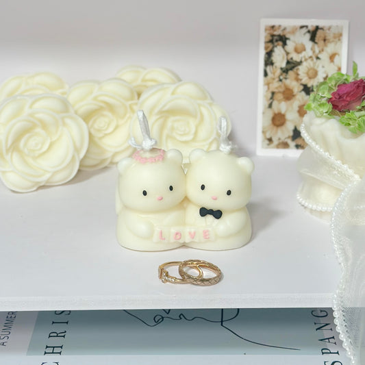 CNDLNYC | Mr. & Mrs. Teddy's Wedding Candle - Perfect for Wedding Gifts