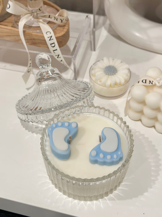 CNDLNYC | Baby Footsteps Candle - Baby Shower, Newborn Gift