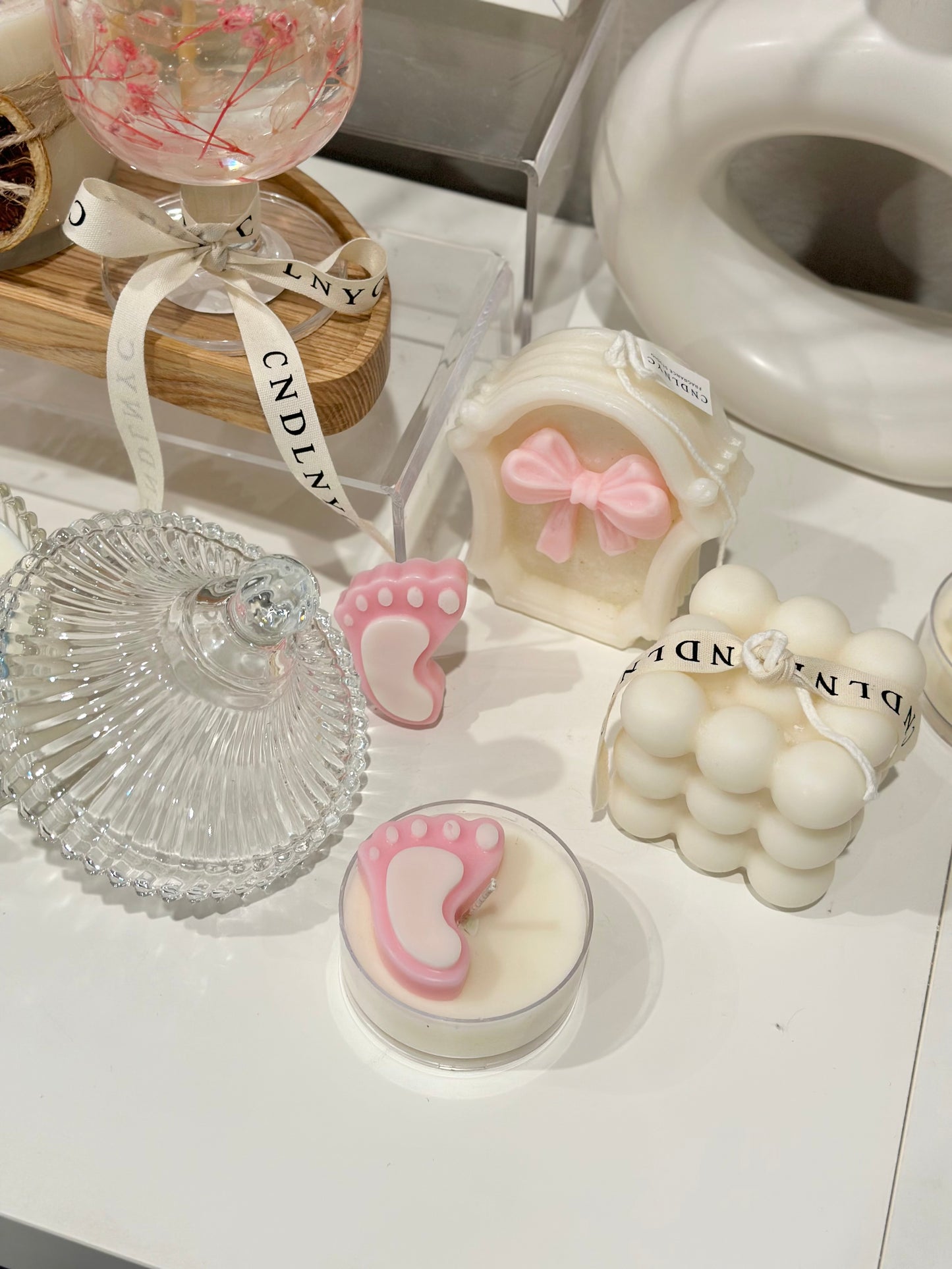 CNDLNYC | Baby Footsteps Candle - Baby Shower, Newborn Gift