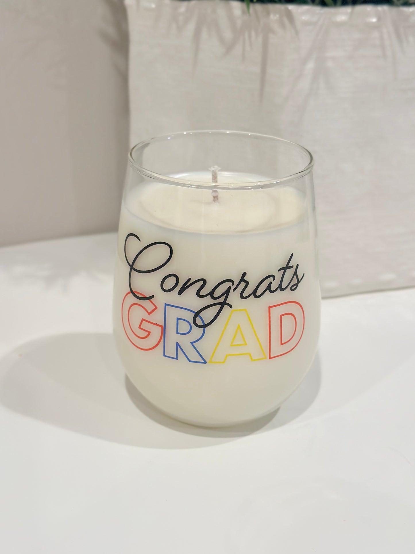 CNDLNYC | Graduation Stemless Wine Glass Candle - Graduation Gift