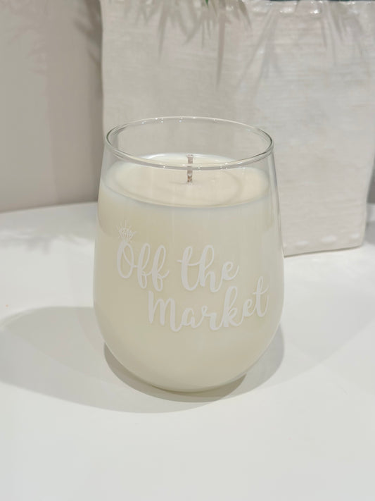 CNDLNYC | “Off The Market” Stemless Wine Glass Candle - Wedding/Bridal Gift