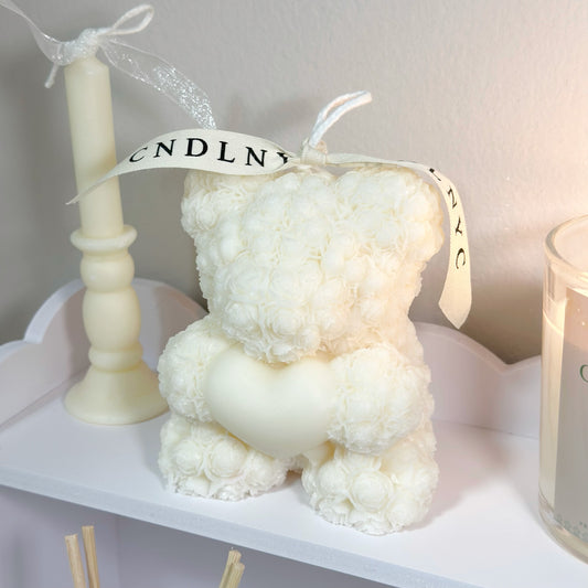 CNDLNYC | Heart Rose Bear Candle - Perfect Valentine's Day Gift for Her