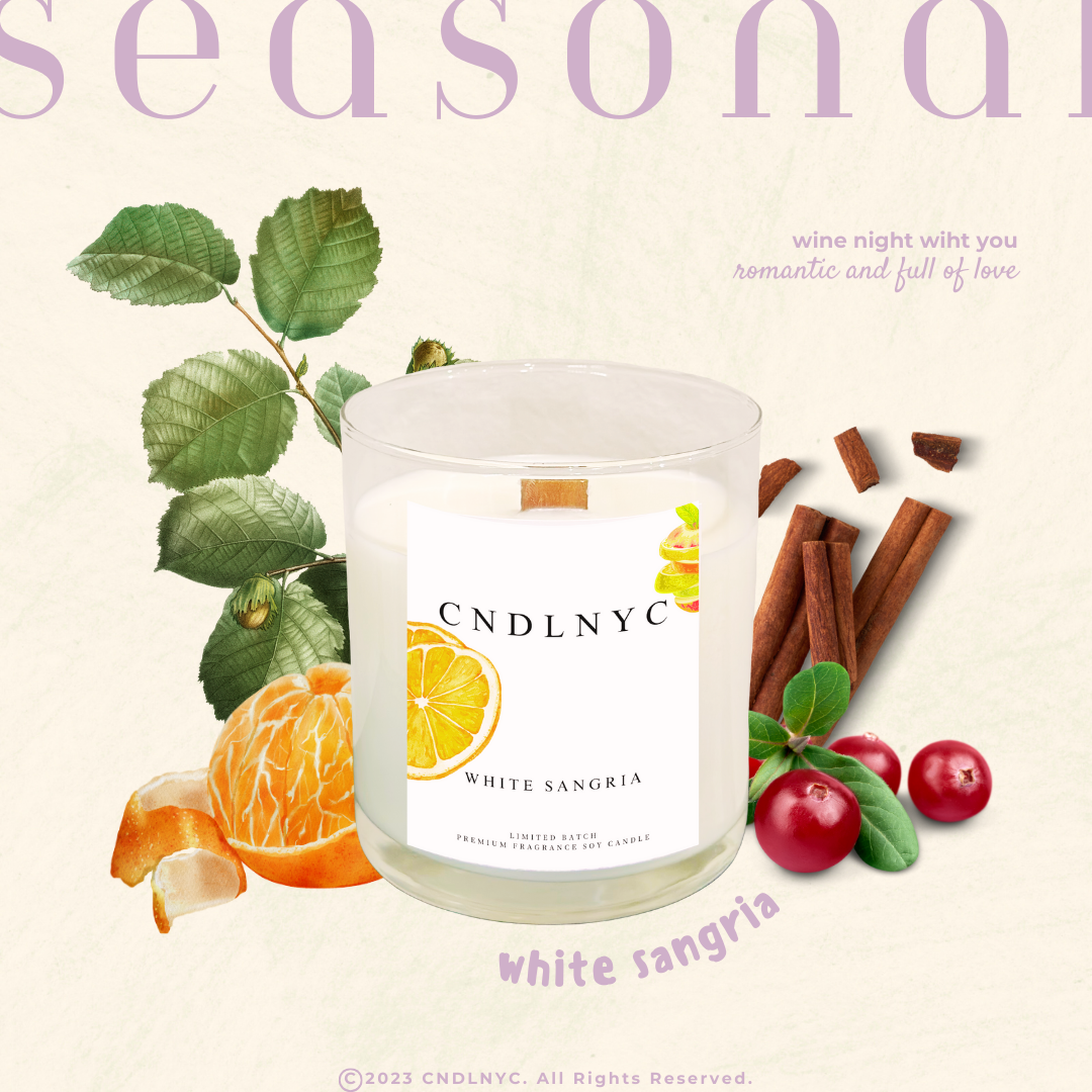 CNDLNYC | WHITE SANGRIA Scented Candle 8.5oz. - Limited Edition