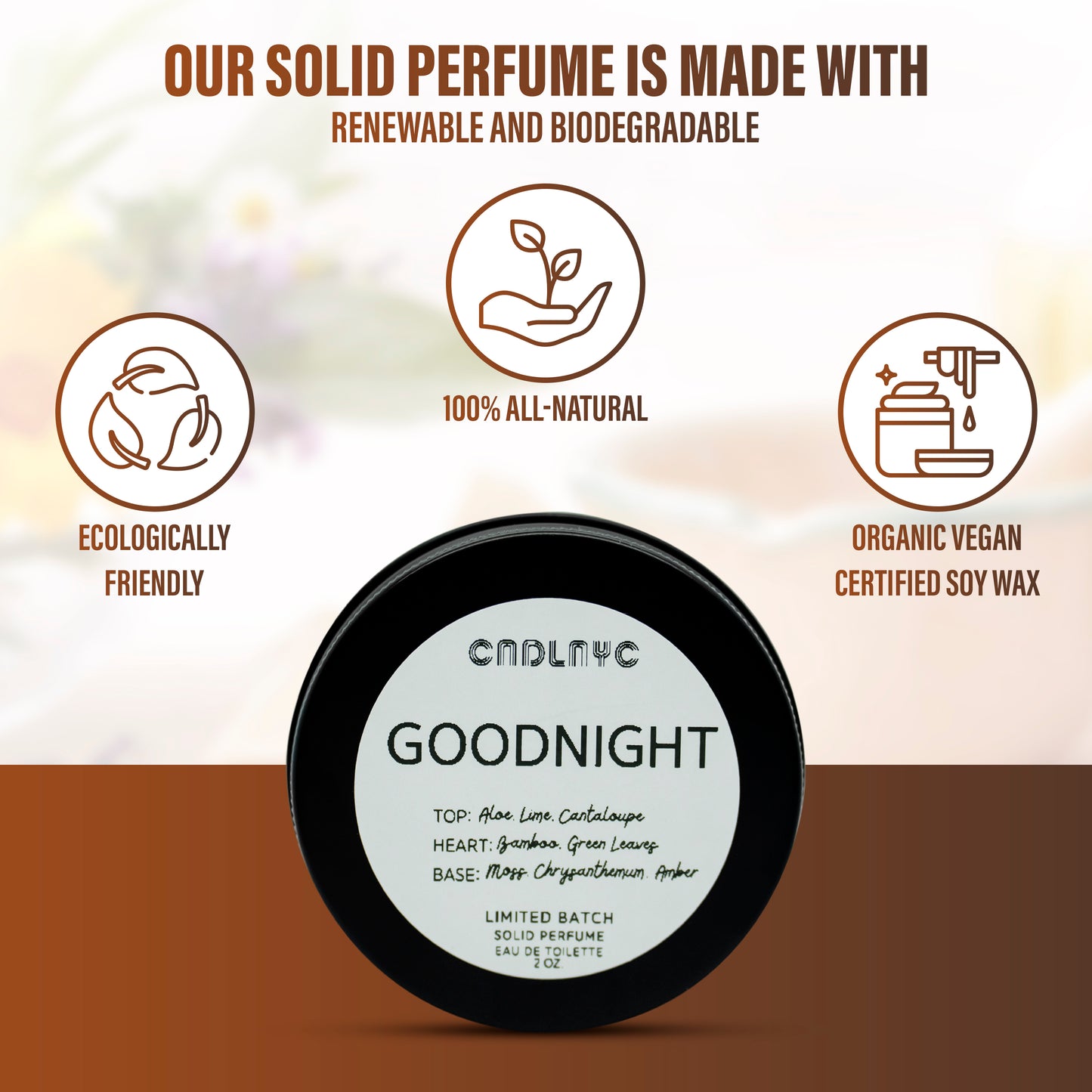 Unisex Solid Perfume - Handmade Concentrated Balm (100% Jojoba Oil, Shea Butter, and Vitamin E Oil)