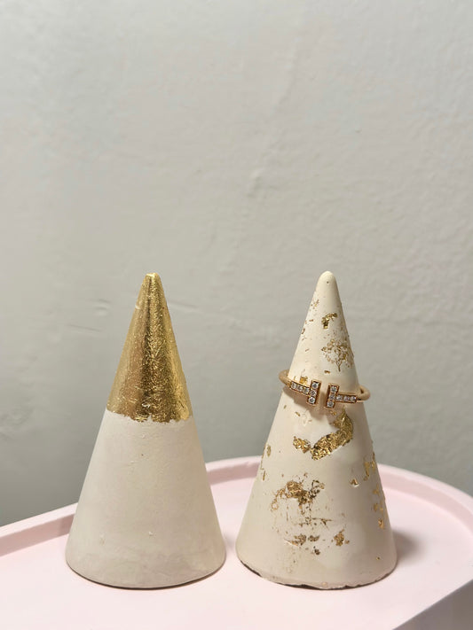 CNDLNYC Gold Leaf Ring Cone Holders Set of 2